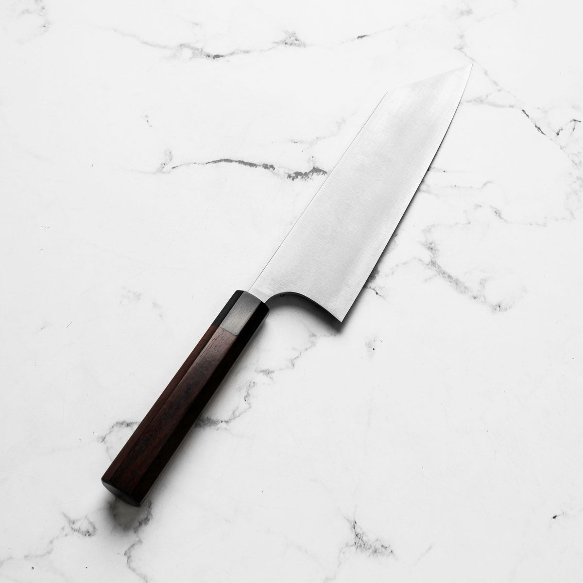 Shibata Koutetsu SG2 Boss Bunka 225mm - Rosewood - angled view