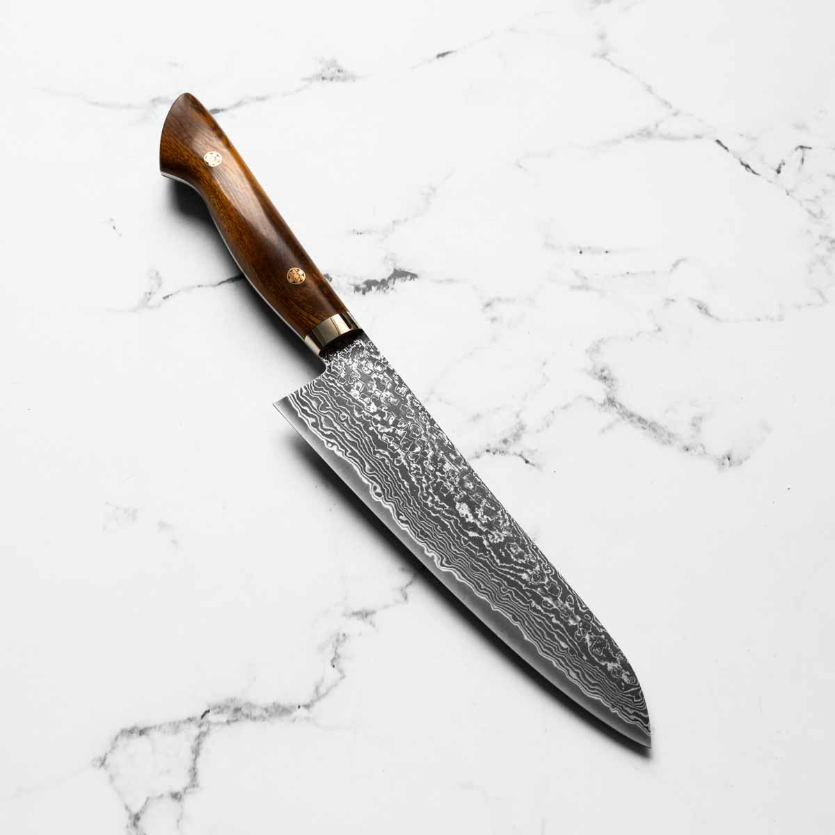 Shigeki Tanaka R2 Damascus Gyuto 180mm - Western Ironwood