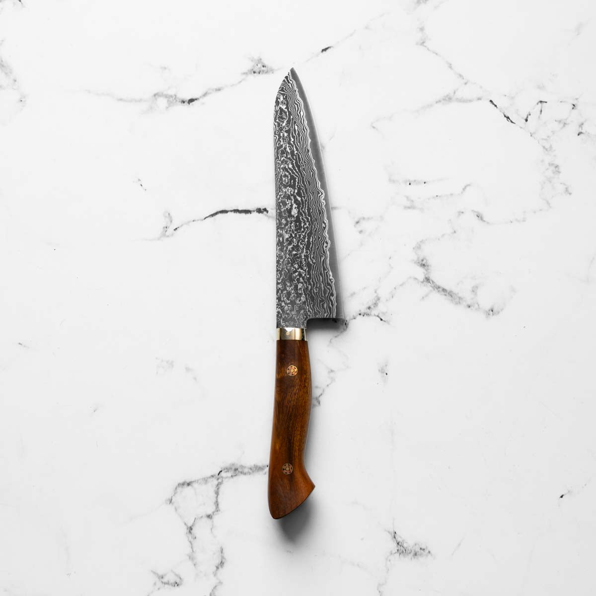 Shigeki Tanaka R2 Damascus Gyuto 180mm - Western Ironwood - blade detail