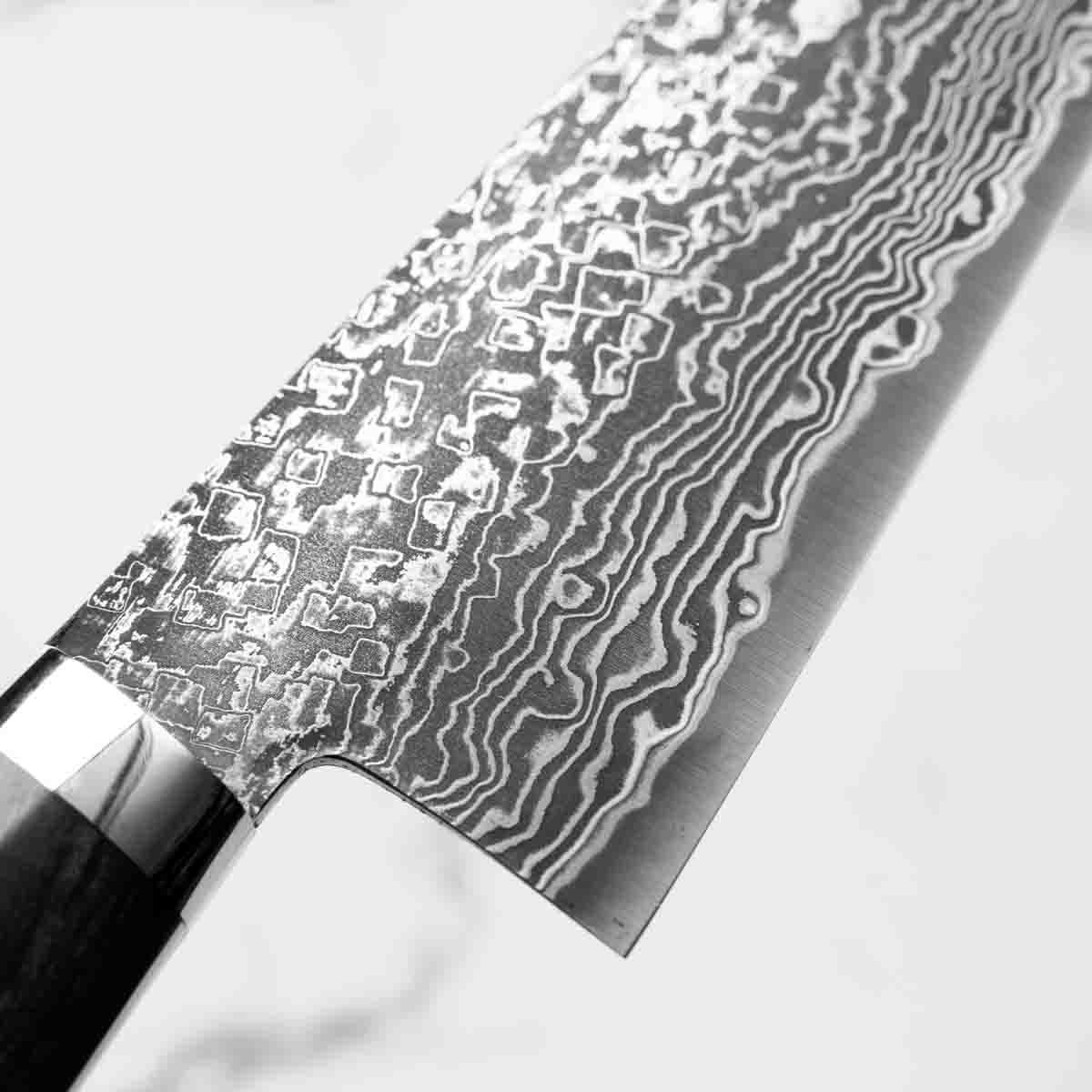 Shigeki Tanaka R2 Damascus Gyuto 180mm - Western Ironwood - view 5