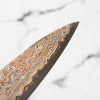 Takeshi Saji VG10-W Nashiji Rainbow Damascus Petty 135mm - Dark Maple