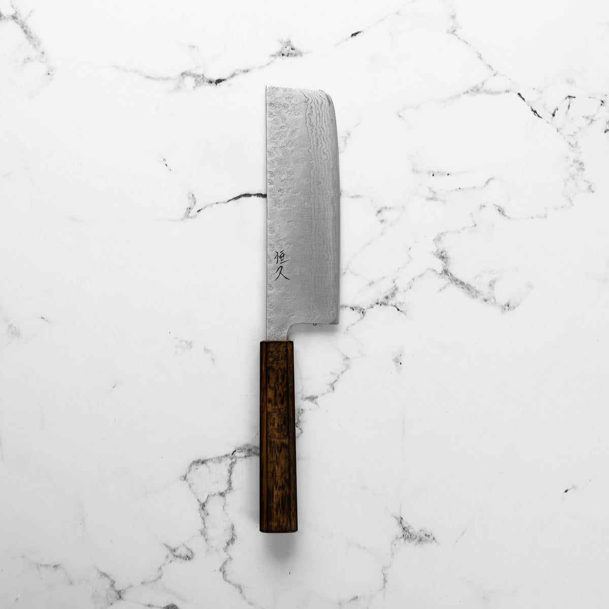 Tsunehisa 440C Damascus Tsuchime Nakiri 165mm