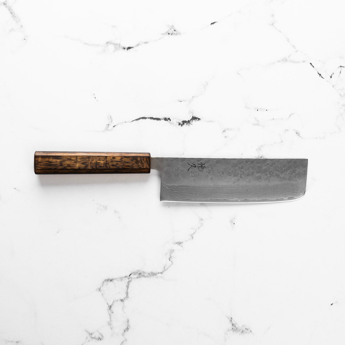 Tsunehisa 440C Damascus Tsuchime Nakiri 165mm