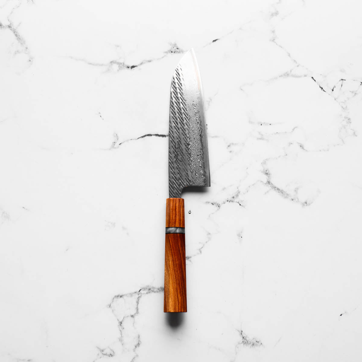 Tsunehisa AUS-10 Nawame Tsuchime Santoku 165mm - Sandalwood