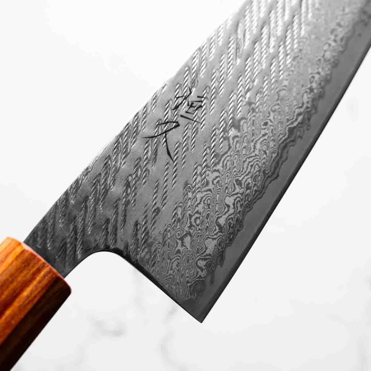 Tsunehisa AUS-10 Nawame Tsuchime Santoku 165mm - Sandalwood