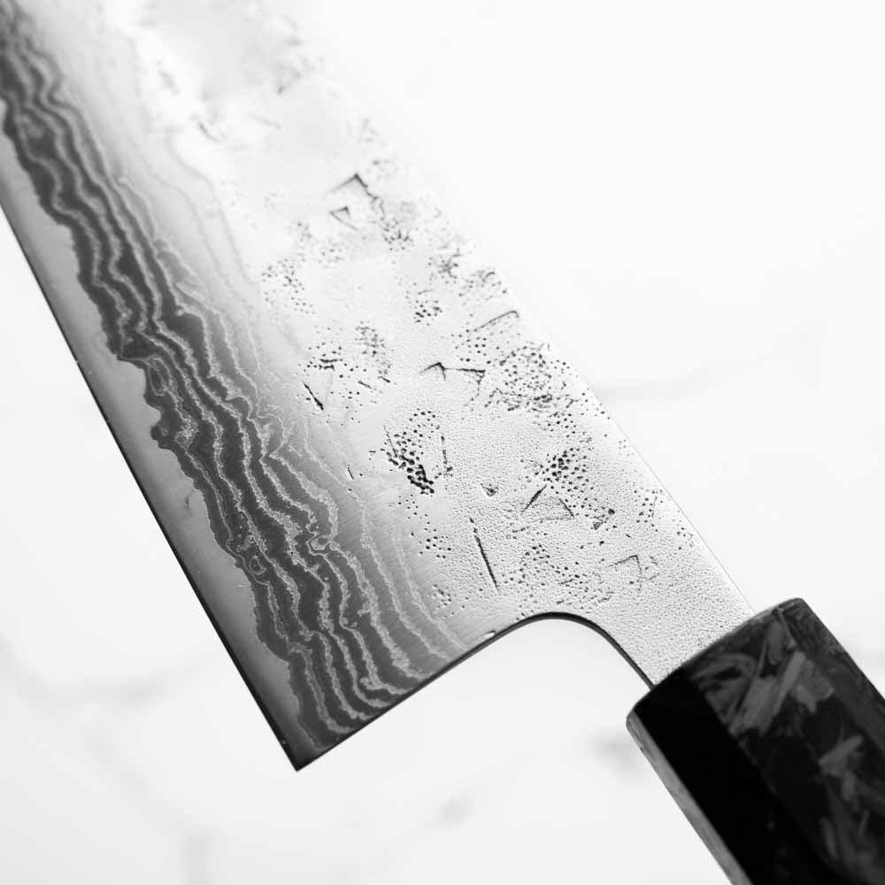 Tsunehisa Swedish Stainless Washiji Santoku 165mm - Carbon Fibre
