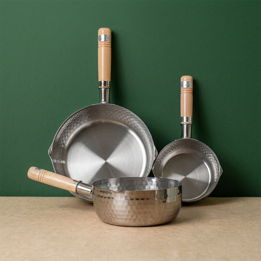Yoshikawa Stainless Yukihira 3 Saucepan Bundle - 14cm, 18cm, 22cm (No Lid)