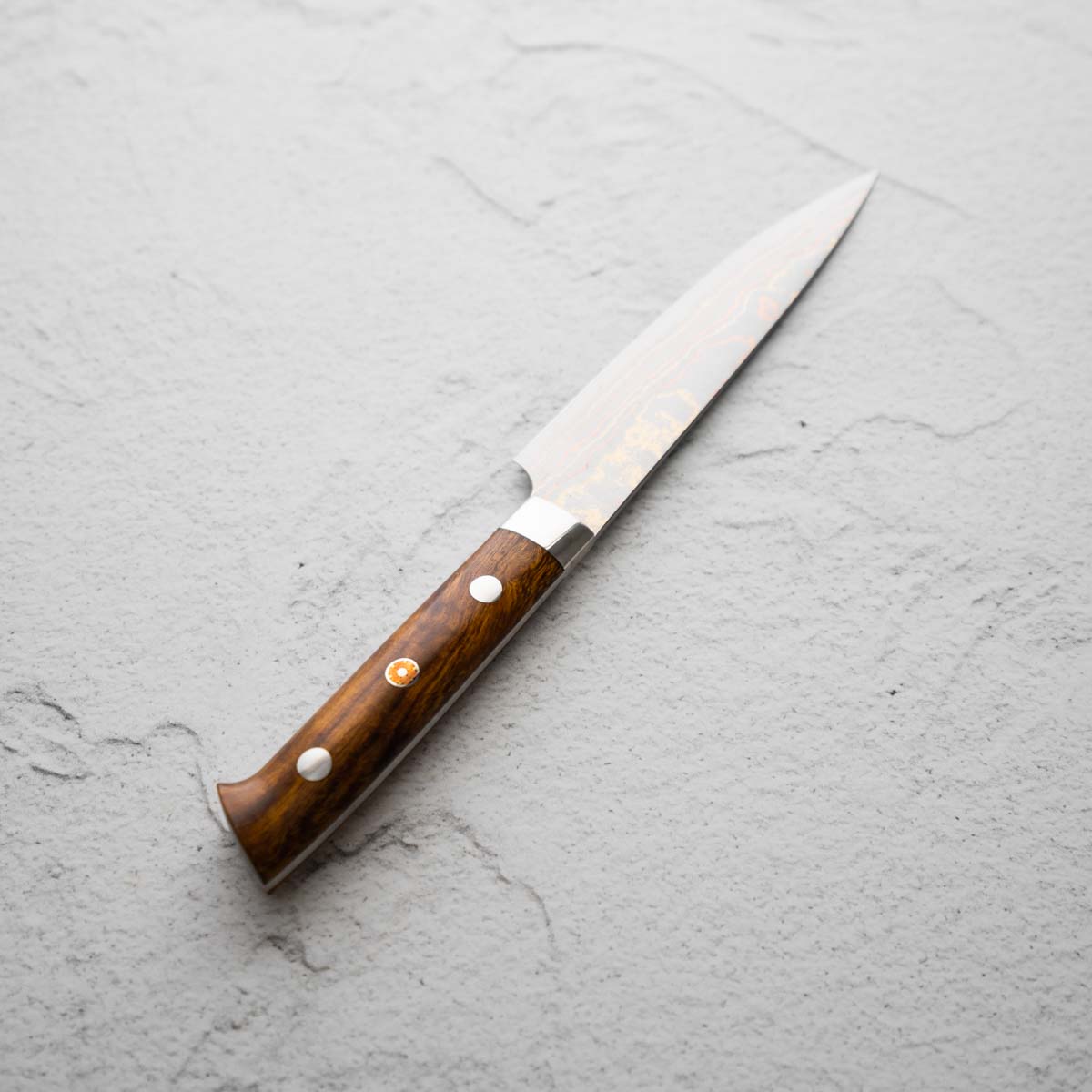 Takeshi Saji Blue 2 Rainbow Damascus Petty 135mm
